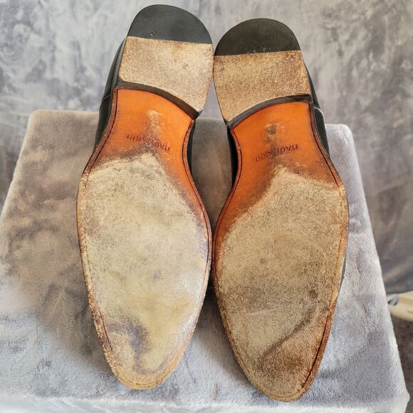 Magnanni‎ Cap Toe Mens 9.5 Black Leather Oxford Shoes - Picture 13 of 14